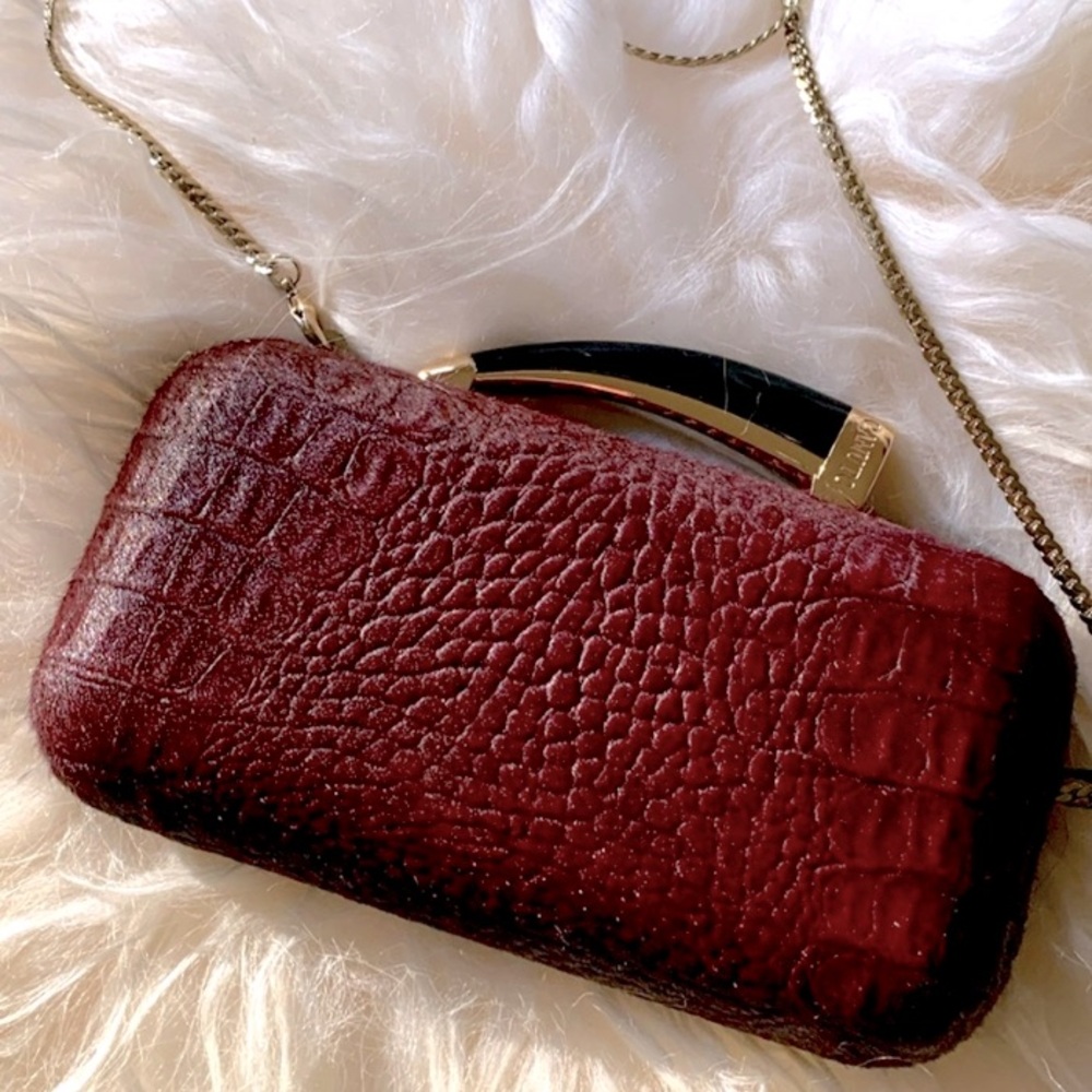 NWT Vince Camuto Garnet Horn Clutch Evening Bag